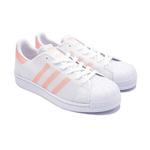 Adidas New Superstar Mesh Pink Peach Stripe Sneakers Tennis Shoes